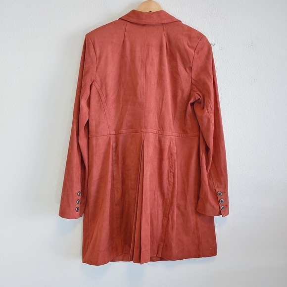 Cabi Penny Lane Longline Faux Suede Rust Colored Coat Sz M Fall Contemporary - Picture 13 of 15